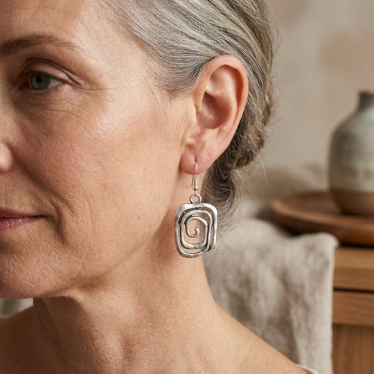 Spiral Wire-Wrapped Sterling Earrings