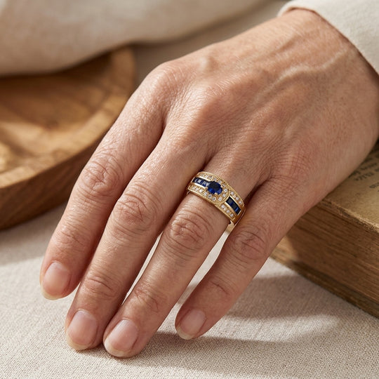 Multi-Band Sapphire Statement Ring