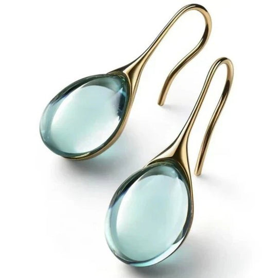 Gold-Plated Wave Ring &amp; Teardrop Earrings Set