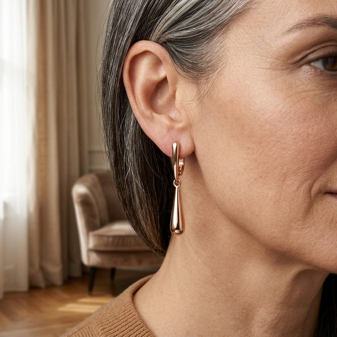 Teardrop Dangle Hoop Earrings