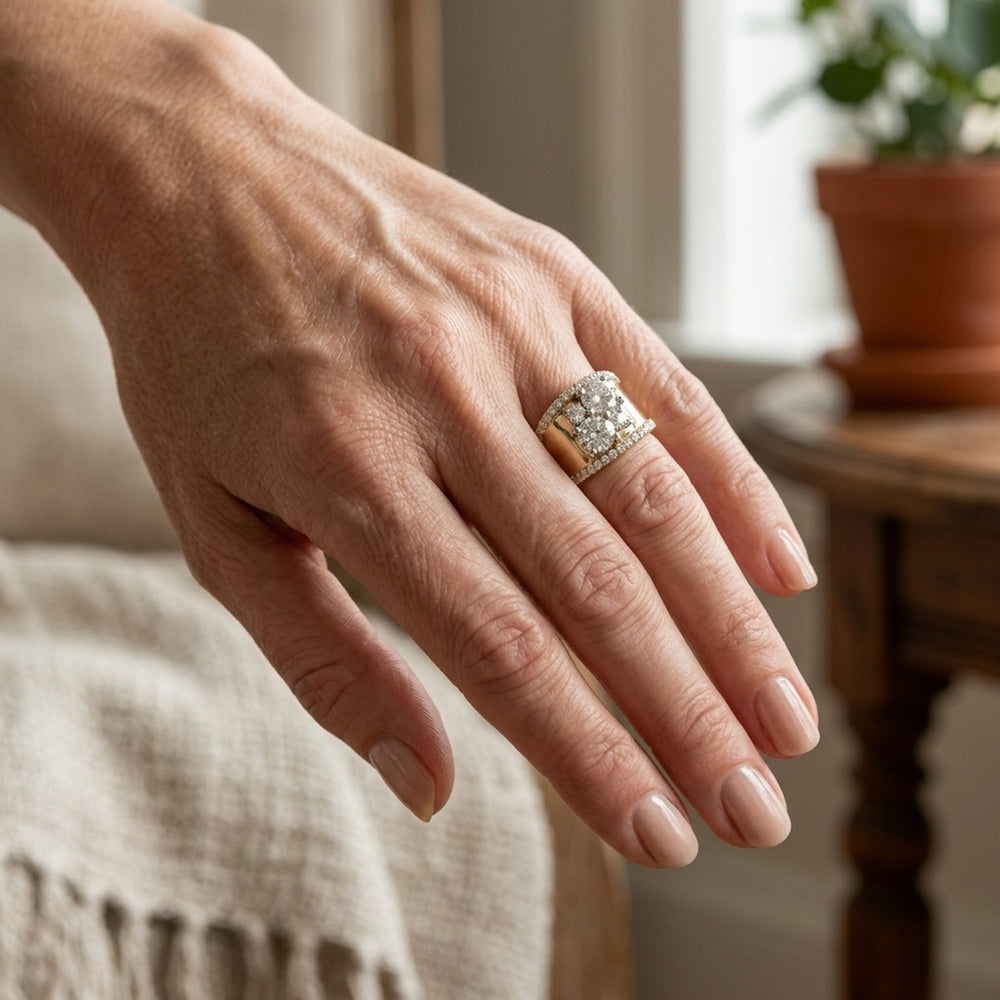 Pavé Set Zirconia Multi-Stone Ring
