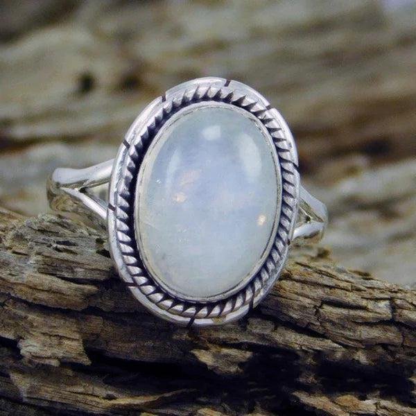 Rope-Bezel Sterling Silver Chalcedony Ring