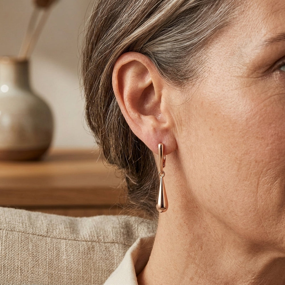 Gold Plated Teardrop Hoop Earrings