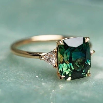 14K Gold Cushion-Cut Solitaire Ring