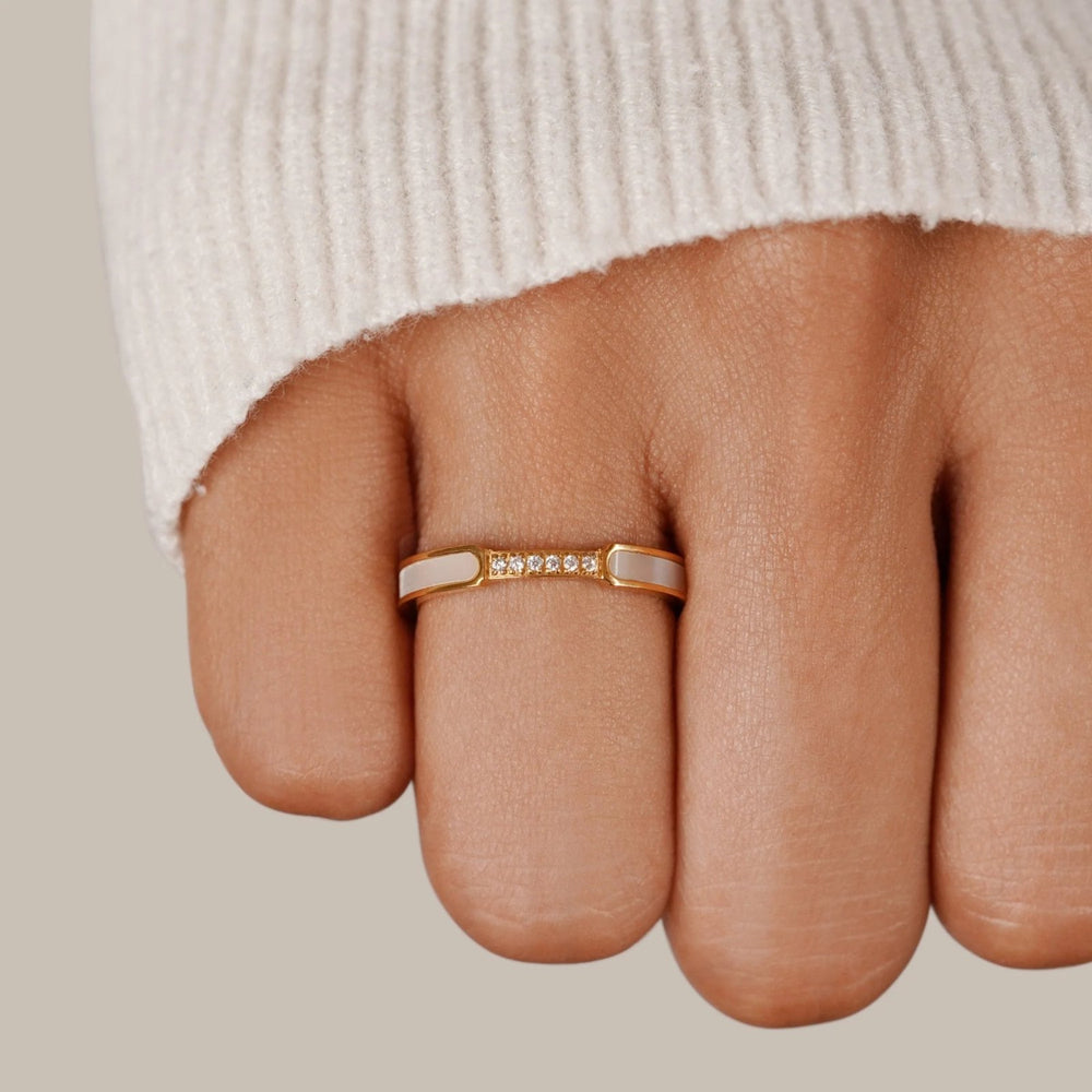 Gold Plated Inlay Band Ring