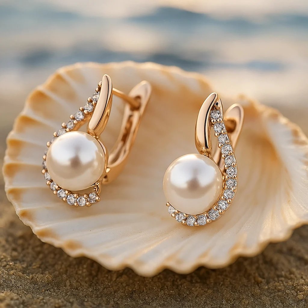 Pearl Drop Hugger Earrings