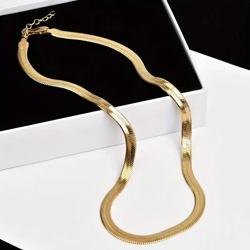 Stainless Steel Flat Cuban Link Necklace