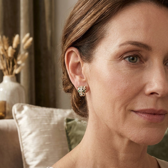 Pavé Leopard Head Stud Earrings