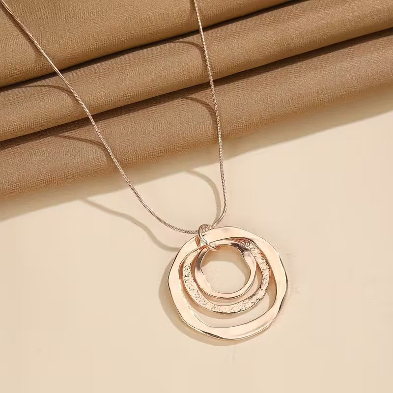 Layered Circle Sterling Silver Pendant