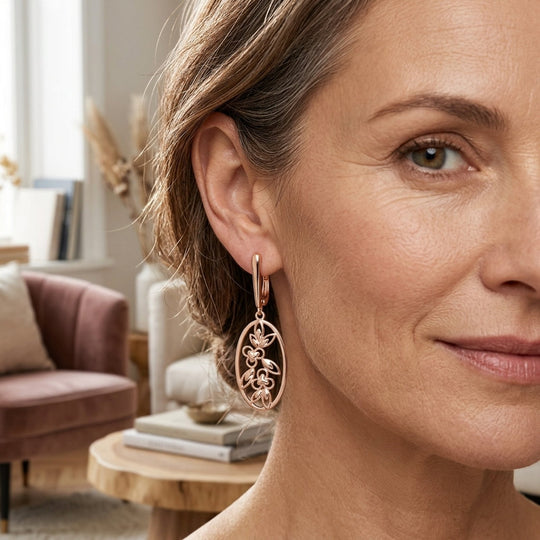 Filigree Drop Earrings Gold Plated