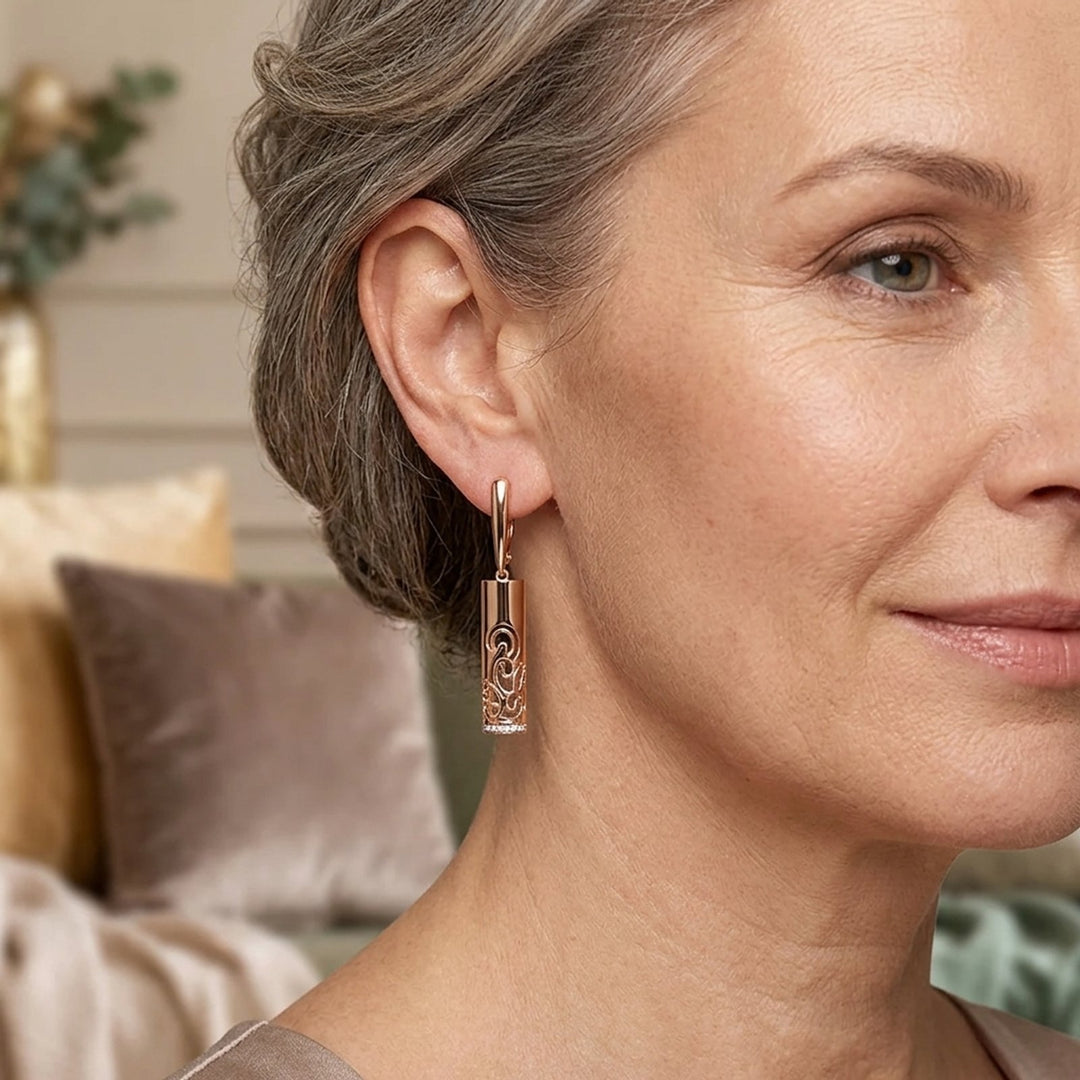 Gold Plated Filigree Drop Earrings