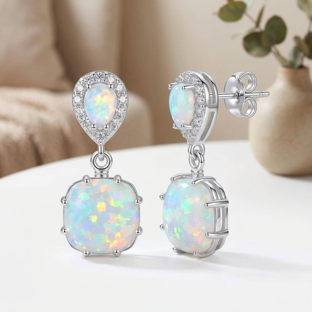Teardrop Opal Drop Earrings