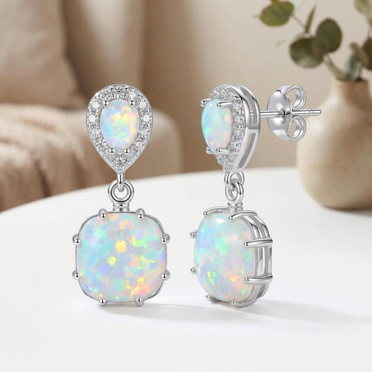 Teardrop Opal Drop Earrings
