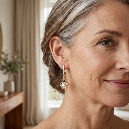 Leverback Pearl Drop Earrings