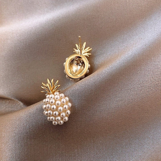 Clustered Pearl Pineapple Stud Earrings