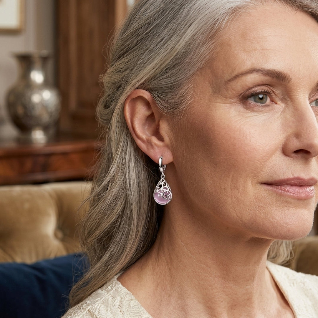 Sterling Silver Filigree Hoop Earrings