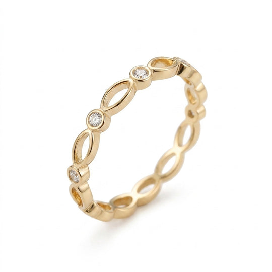 Opal Zirconia Infinity Band Ring