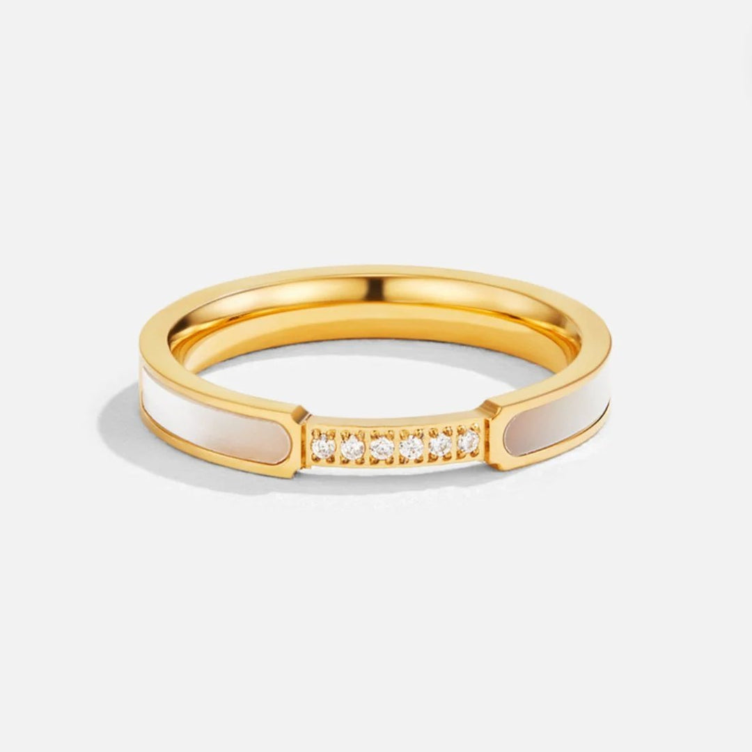 Gold Plated Inlay Band Ring