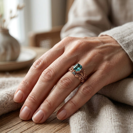 Gold Leaf Motif Statement Ring