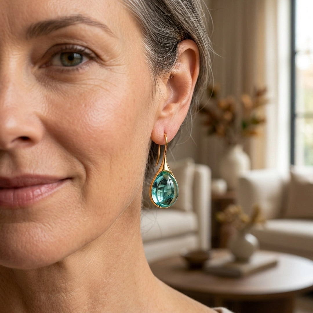 Polished Gold Teardrop Earrings