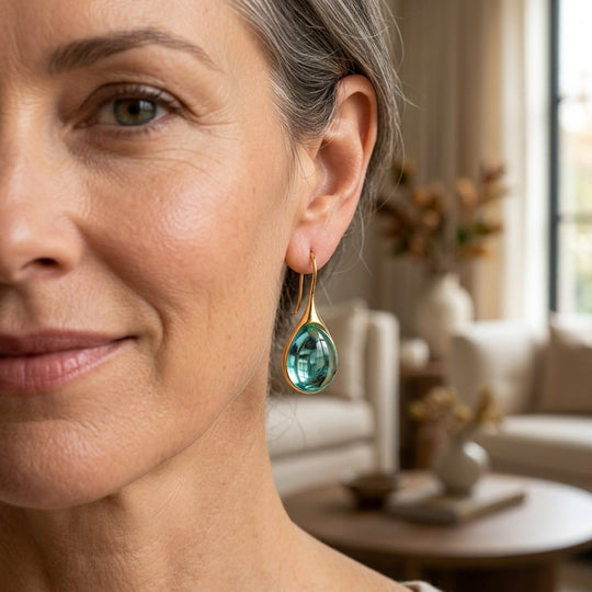 Polished Gold Teardrop Earrings