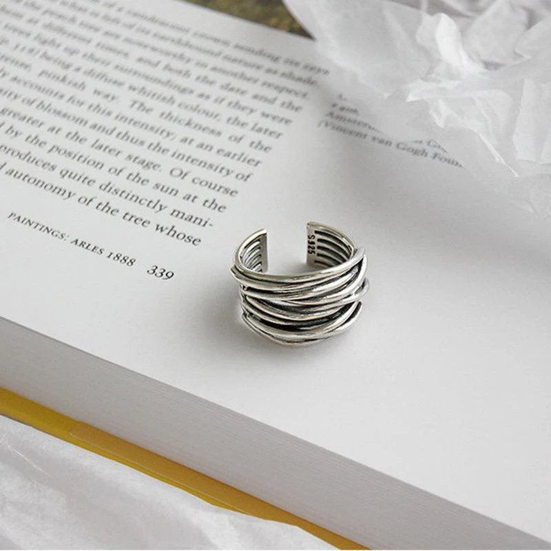 Sterling Silver Multi-Band Adjustable Ring