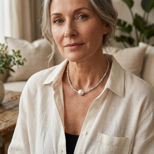 Sterling Silver Pearl Choker