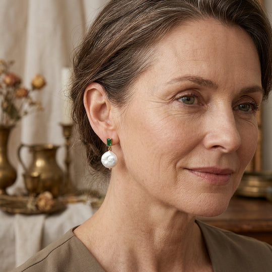 Gold-Plated Pearl Drop Earrings