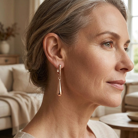 Gold Plated Teardrop Hoop Earrings