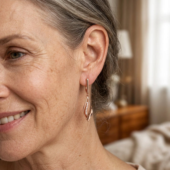 Gold Zirconia Drop Earrings