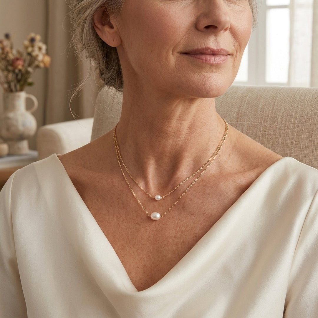 Double Layer Freshwater Pearl Chain