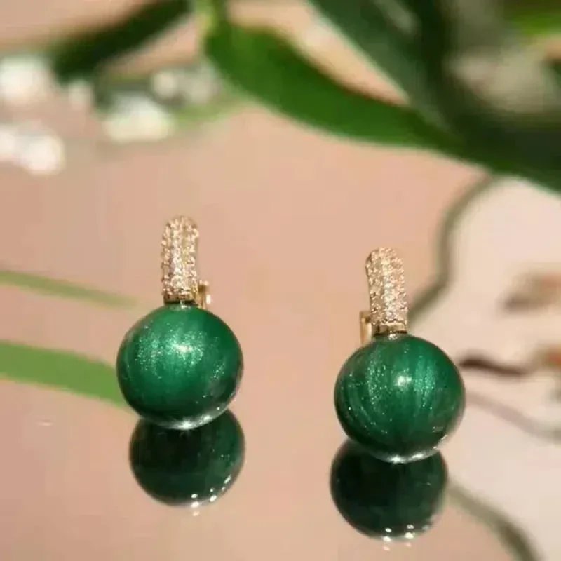 Pavé Drop Ball Earrings