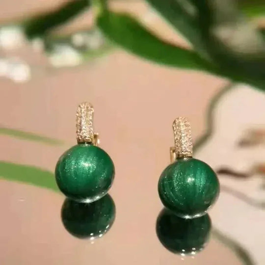 Pavé Drop Ball Earrings