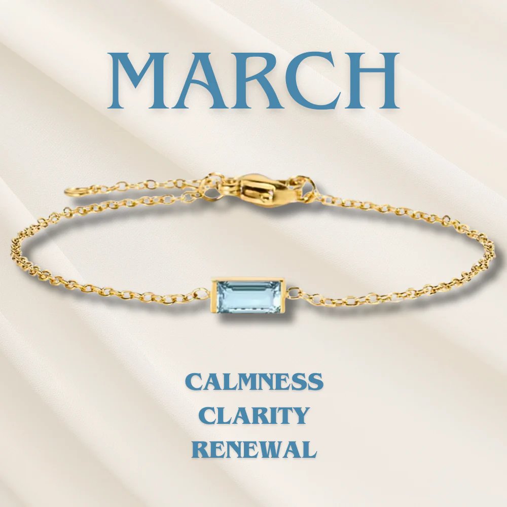 Gold Chain Rectangular Gemstone Bracelet