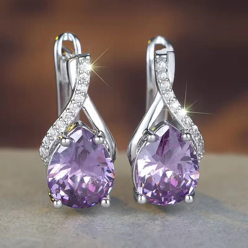 Sterling Silver Teardrop Hoop Earrings