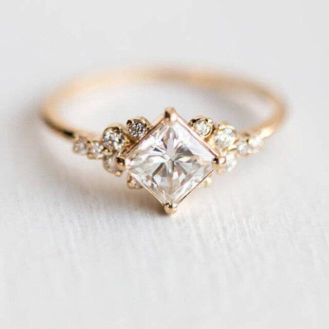 Princess Cut Cubic Zirconia Silver Ring