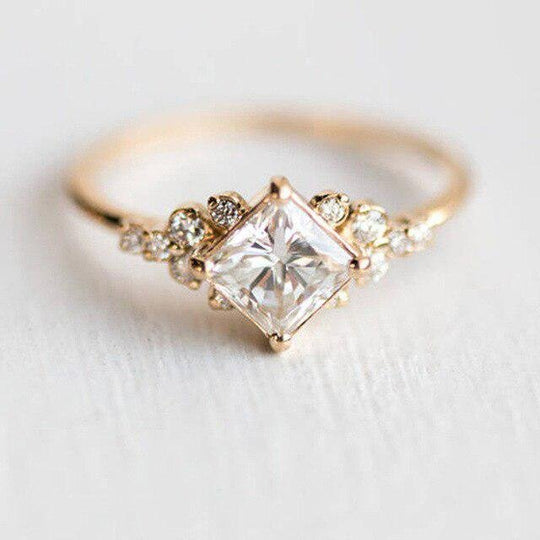 Princess Cut Cubic Zirconia Silver Ring