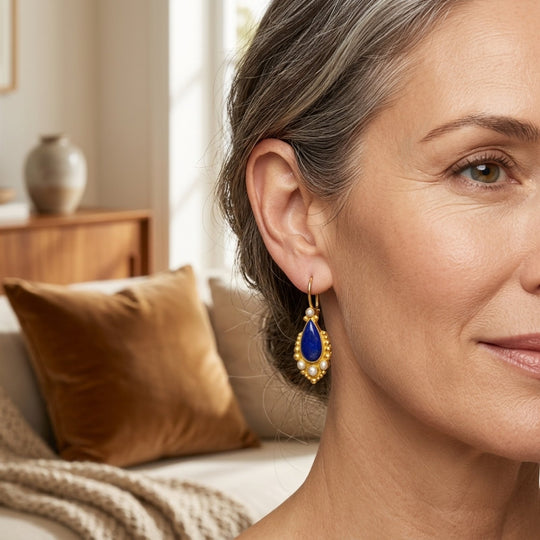Gold-Plated Pearl Accent Drop Earrings