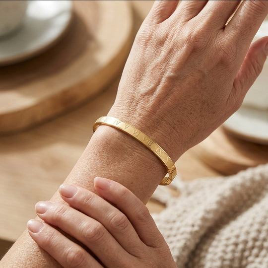 Numeral Engraved Bangle