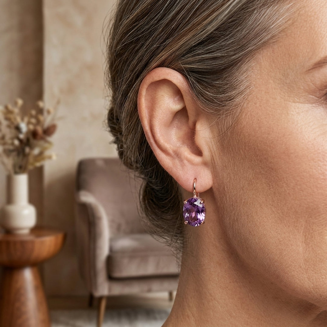Prong-Set Oval Cut Stud Earrings