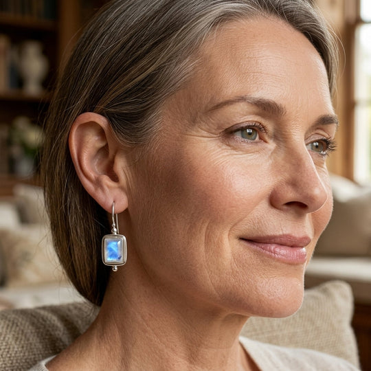 Sterling Silver Moonstone Drop Earrings