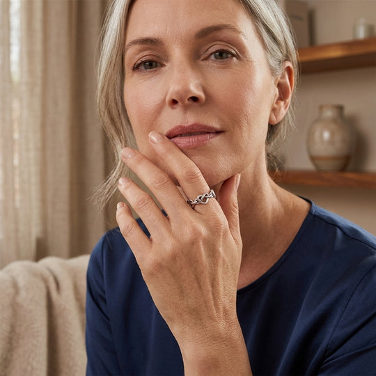 Sterling Silver Interlocked Heart Ring