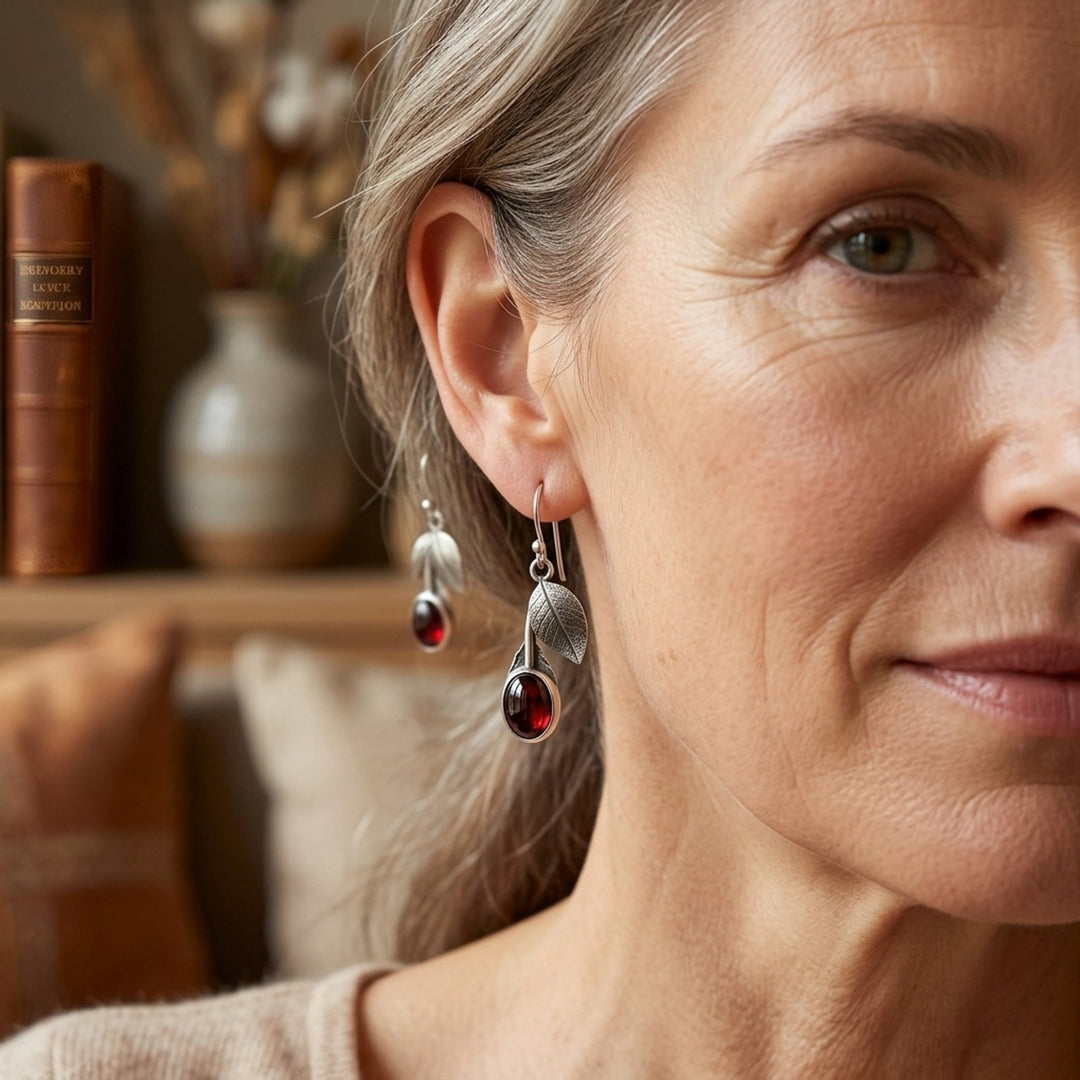 Sterling Silver Leaf Drop Earrings