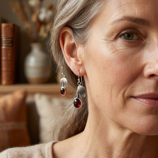 Sterling Silver Leaf Drop Earrings
