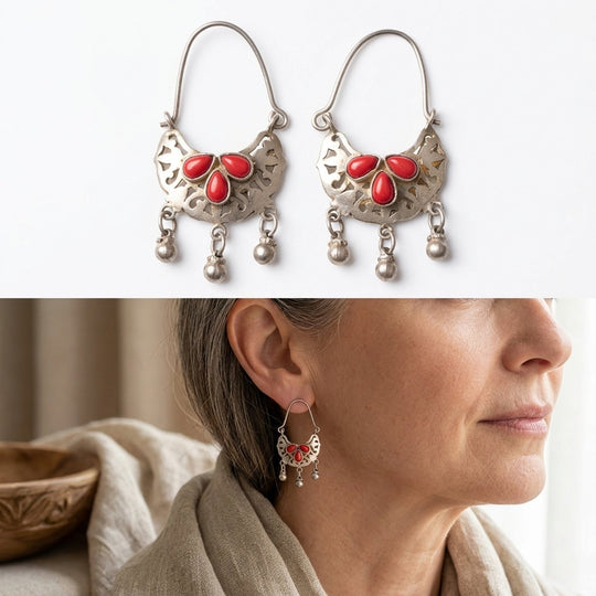 Sterling Silver Filigree Chandelier Earrings
