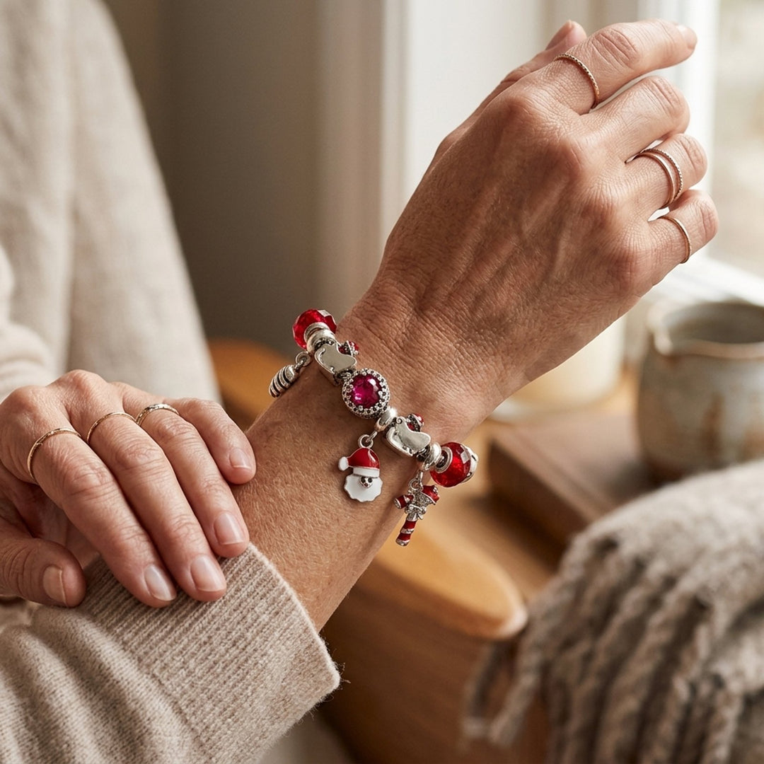 Silver-Plated Holiday Charm Bracelet