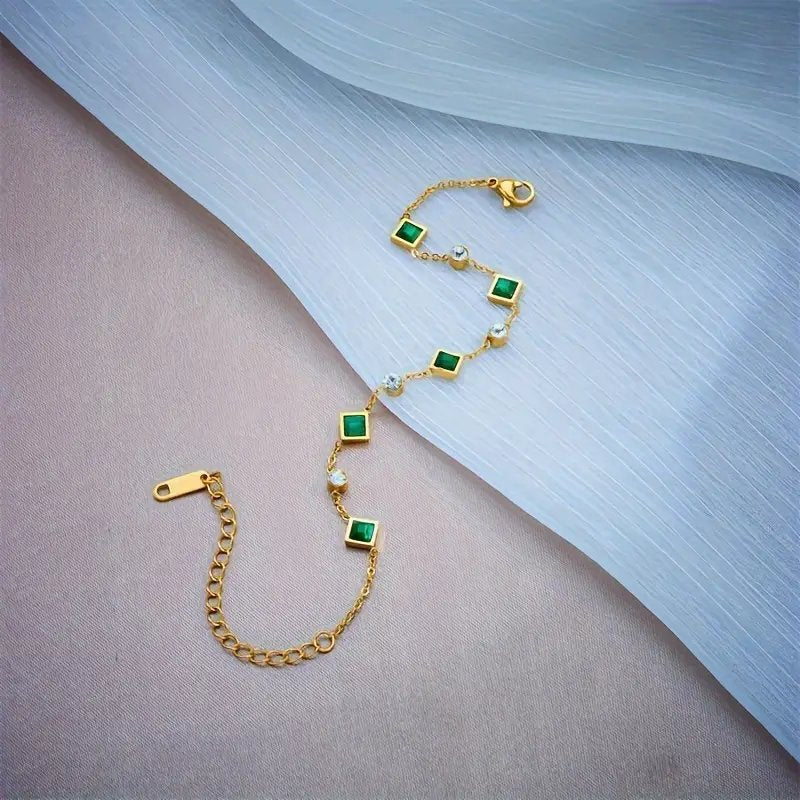 Gold-Plated Square Station Bracelet