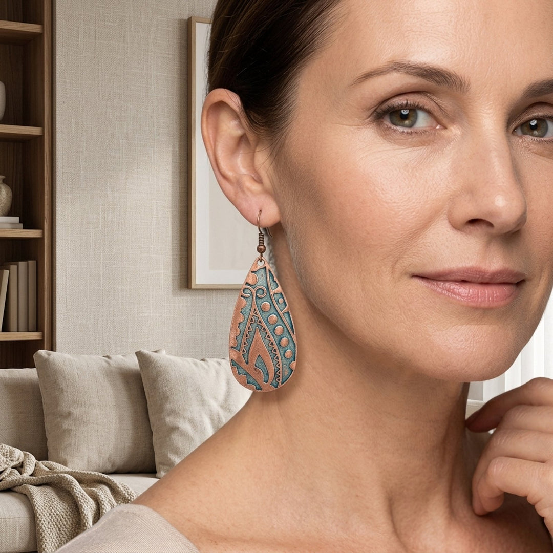 Handcrafted Copper Teardrop Earrings
