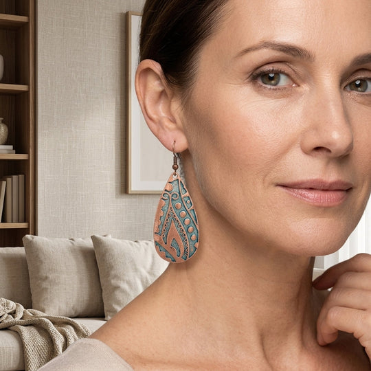 Handcrafted Copper Teardrop Earrings