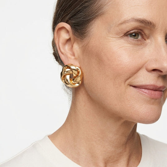Chunky Twisted Metal Stud Earrings